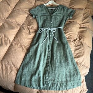 Talbots Linen Button-Down Dress